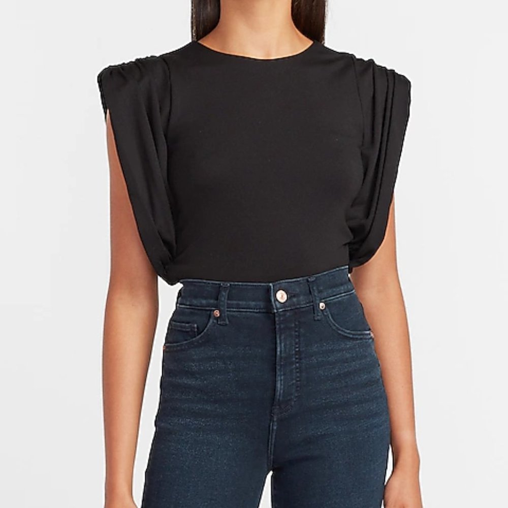 Express Padded Cap Sleeve Crew Neck Bodysuit (nwt)